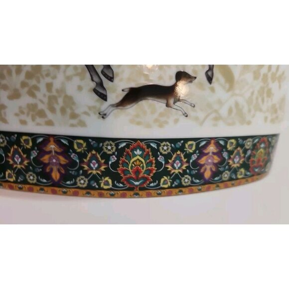 Vtg PT Tirschenreuth Bavaria Cavallo Oval Vase/Planter Man on Horse with Dog - Picture 10 of 14